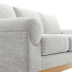 Light Grey Fabric Large Rolled Arm Wood Base Sofa